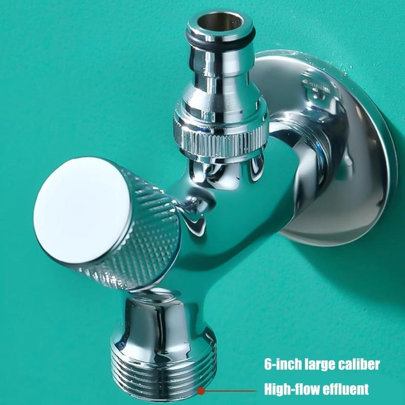 Brass 2 Outlet Angle Valves Strong 1 Inlet 2 Outlet Brass Valves for Flexible Water Flows Control In Bathroom Kitchen