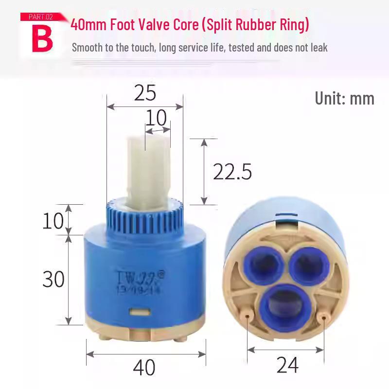 Jiujiu Ceramic Hot & Cold Mixer Faucet Cartridge Replacement (35/40)