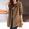 Kapuzen Große Größe Lässig Locker Damen Windjacke Jacke Mantel Vielseitig Mittellang Frühling und Herbst