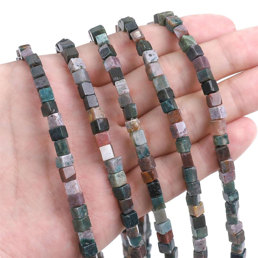 4mm Natural Stone Square Cube Beads Tiger Eye Agate Quartz Aventurine Stone E Spacer Loose Beads for Jewelry Making  85pcs 38cm