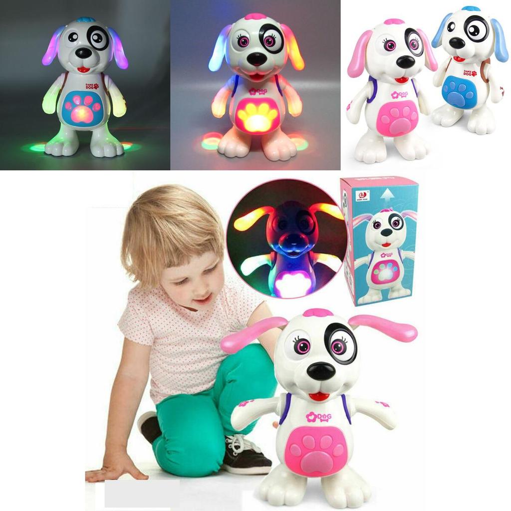 Чарівний рожевий світло-музичний танцюючий собачка-іграшка для дівчаток від одного до дев'яти років