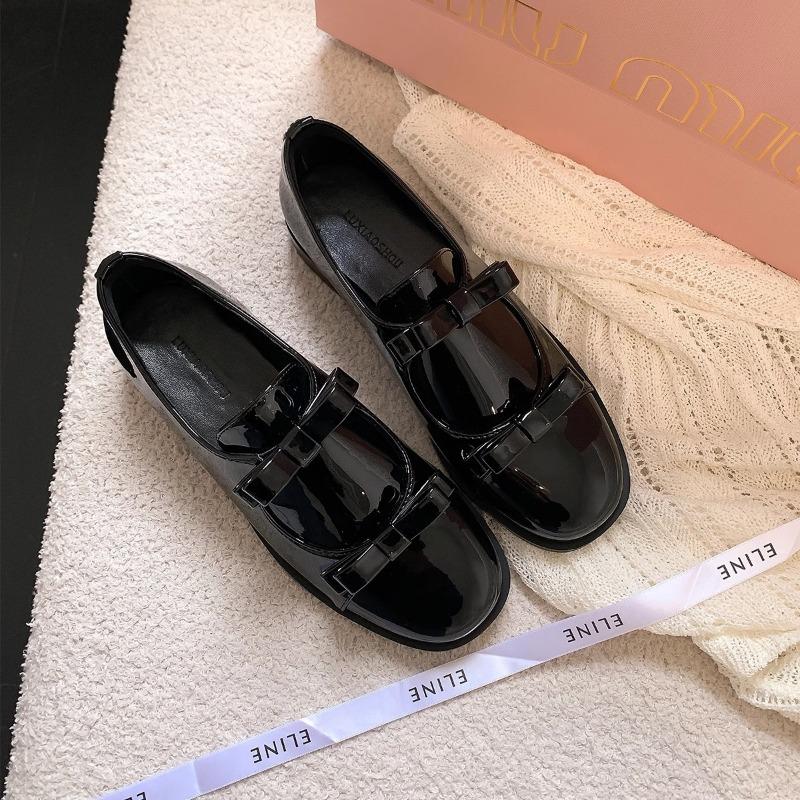 Fashion Spring New Flat Shoes Women's Fashion Round Head Deep Mouth Butterfly Knot Soft Sole Non-slip Low Top Shoes