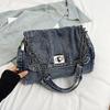 Shoulder Bag Vintage Handbag Street Style Solid Crossbody Bag Denim Canvas Bag  Streetwear