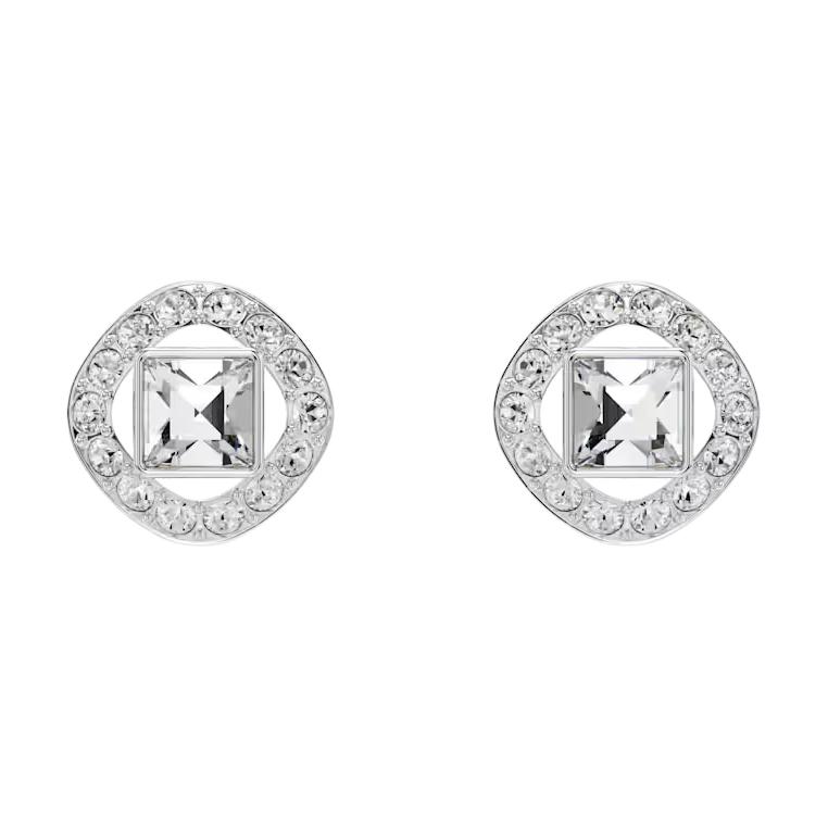 Swarovski Personalized Design Rhodium Plated Earrings Unisex Earrings Silver 5725801 Box (Random Color)