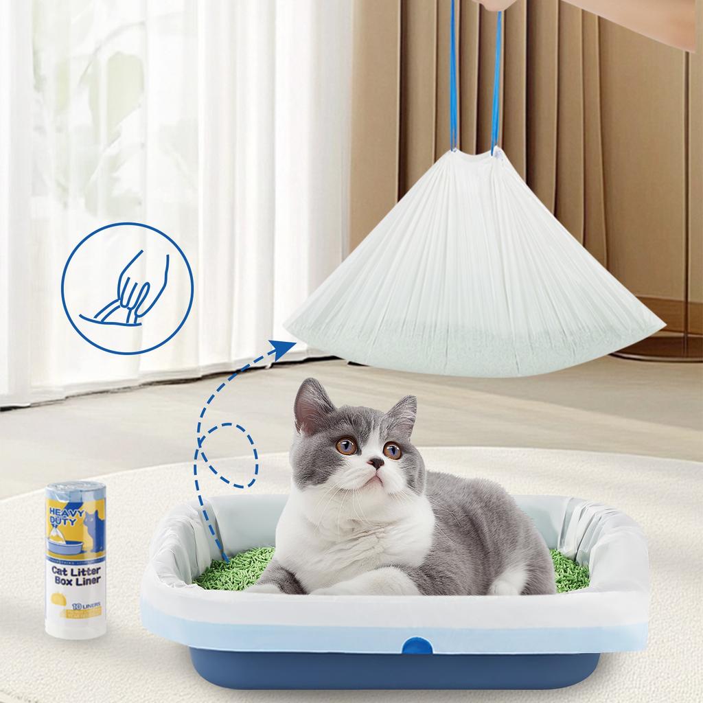 Elzrghs Worki do kuwety Duże, Worki do kuwety ze ściągaczem, Bardzo grube worki do kuwety Wytrzymałe 36"x16"