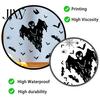 Living Room Wall Murals Halloween Static Sticker, with Witch/Ghost/Castle/Bat Horror Silhouette Patterns, Durable PVC Theme Home Decor Decals,
