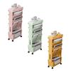 Movable Bookshelf Multipurpose Large Capacity Multilayer 4  Wheels Deskside Bookshelf for O