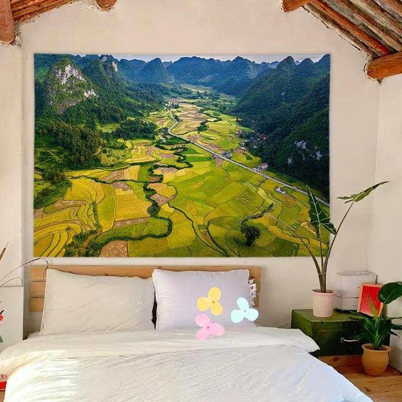 Sea View Mount Fuji Pattern Bedroom Living Room Tapestry Home Wall Decoration Tapestry