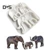 3 stilar Fondantform Flexibel Slitstark Elefant Lejon Giraffe Kexform