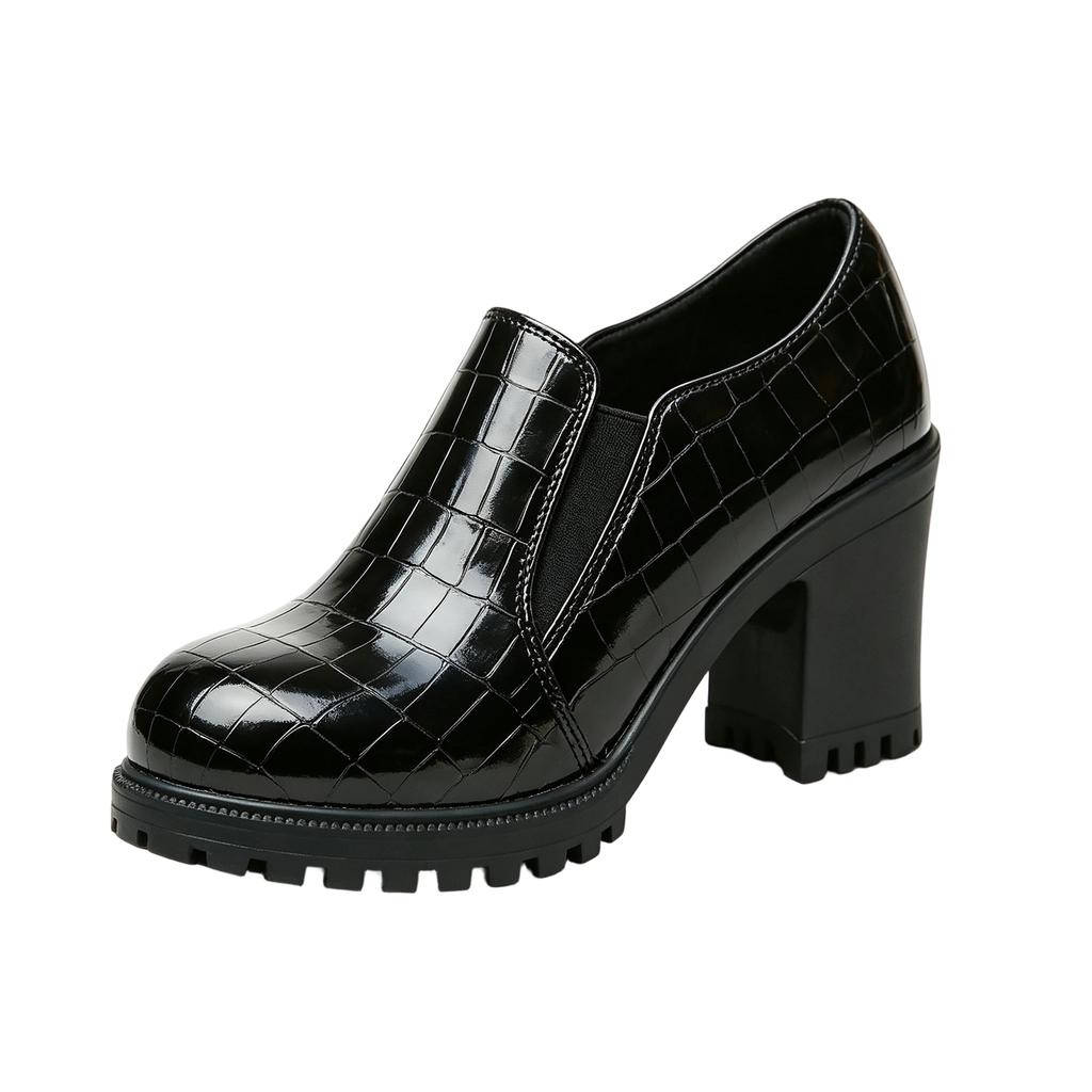 Women's Round Toe Heel Boots with and Texture for Fall Winter