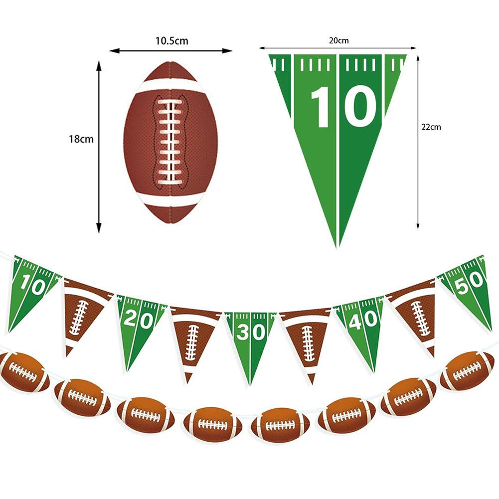 Football Party Decorations Set Football Banner Hanging Swirls For Themed Birthday Game Fans Home Garland Supplies