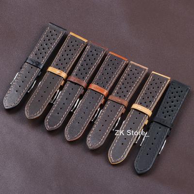 Genuine Cowhide Leather Strap 18mm 20mm 22mm Retro Soft Breathable Wristband for Seiko for Samsung Galaxy Watch 6 5 4 Bracelet