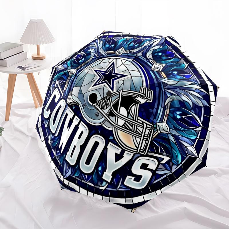 Printed Dallas Cowboys Folding Umbrella,Outdoor,Leisure,And Travel Umbrella,Durable Umbrella Fabric,Birthday And Holiday Gift
