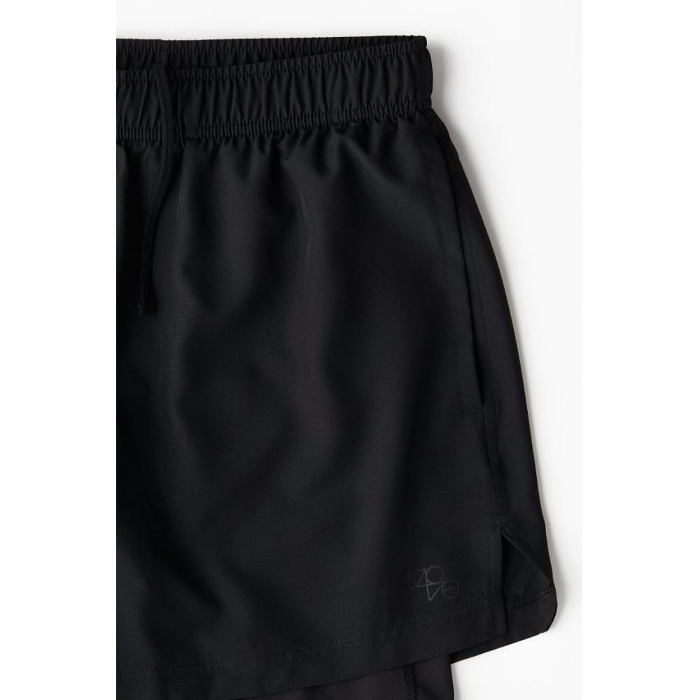 H M Double Layer Sport sHorts dryMove Black