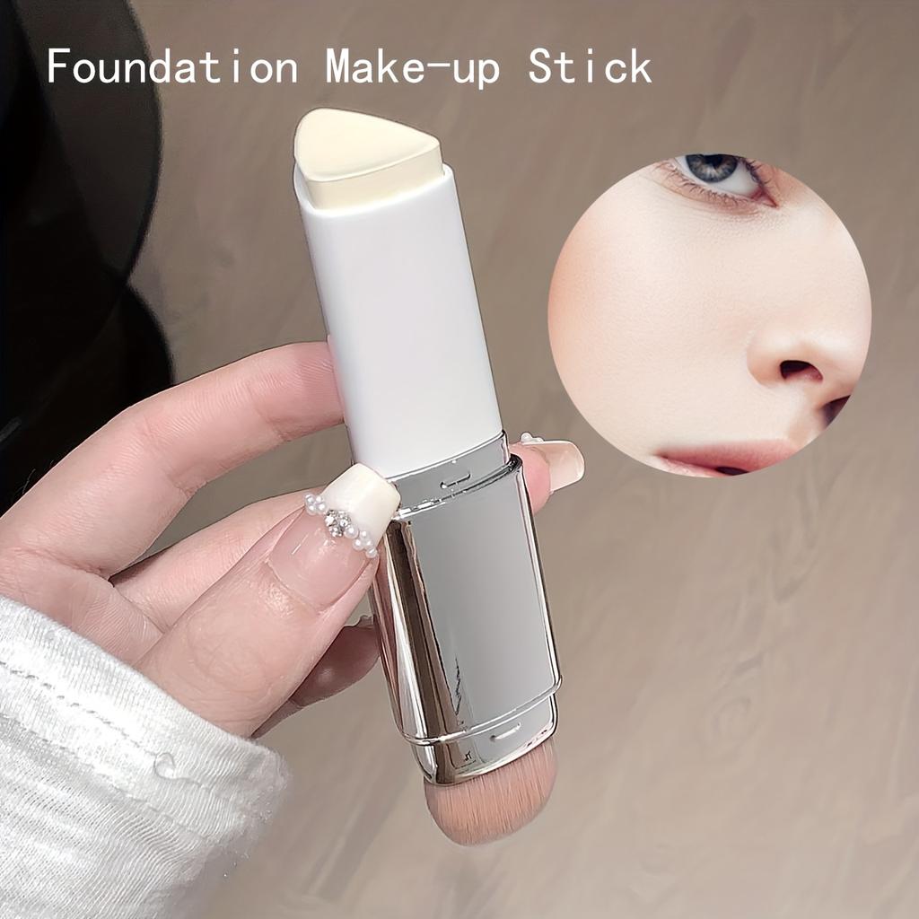 Přírodní krycí hydratační make-up v tyčince - Budovatelné krytí, Hydratační pudrový základ s aplikátorem s hrotcem, Hnědé/bílé odstíny