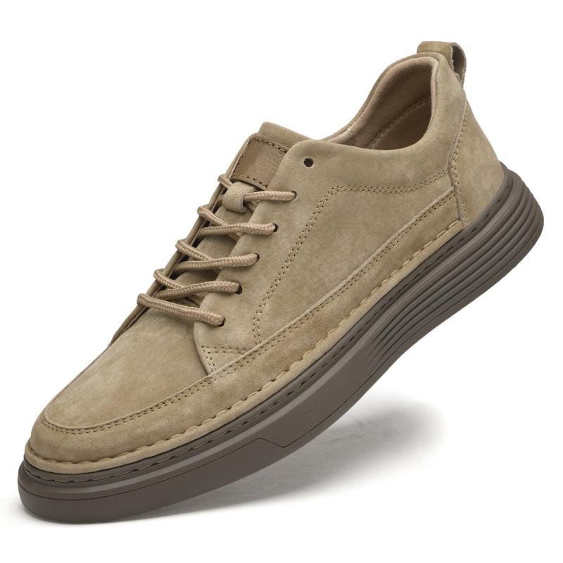Large size retro board shoes breathable casual shoes small size hand-sewn leather shoes soft sole soft surface