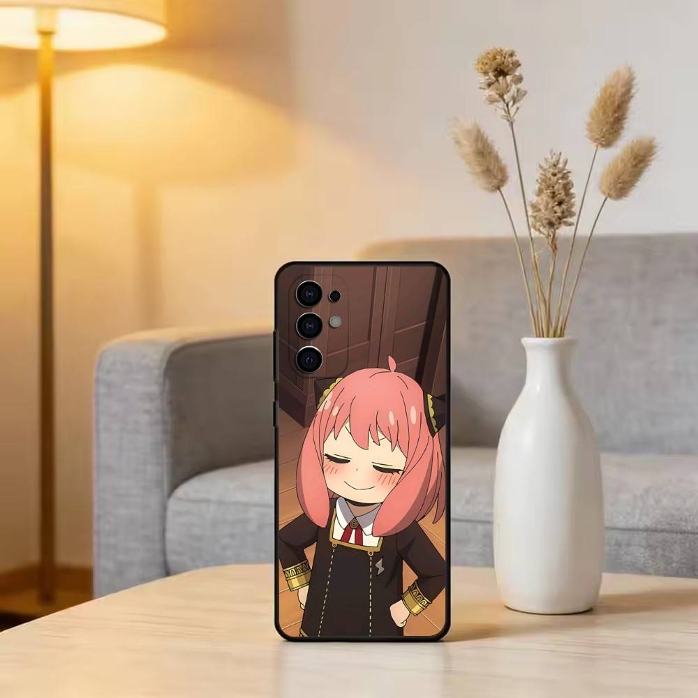 Cute Anya Forger Spy-Family Phone Case For Samsung S25,S24,S21,S22,S23,S30,Ultra,S20,Plus,Fe,Soft Silicone Black Cover