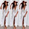 Women's Lace Patchwork Lace-up Long Shawl Cardigan for Bikini
