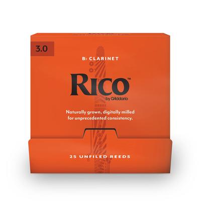 Stroiki WoodWinds do klarnetu Bb RICO 25 sztuk D'Addario D'Addario RCA0130-B25 [Twardość 3.0] (pojedynczo zapakowane) []