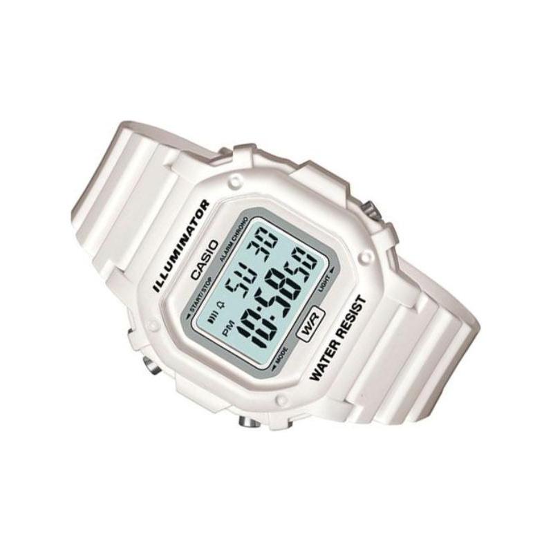 Casio YOUTH Series-Silicone Small Square Summer Macaron Pure White Volkswagen Ice Cream Octagon Electronic Movement Resin Strap Japanese F108WHC-7B