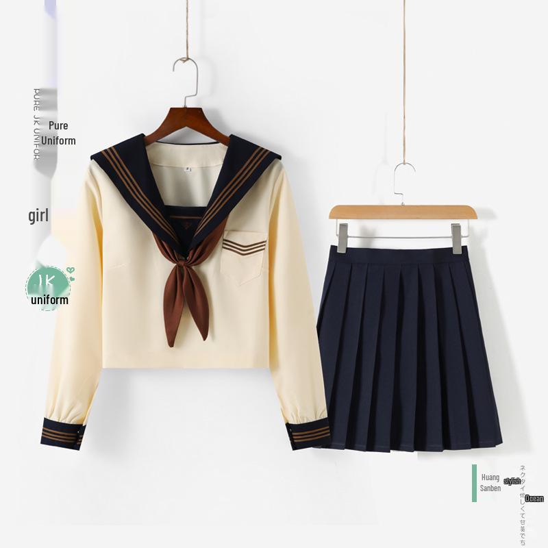 Huang Sanben Tea Feather Zhong JK Uniform - Sailor Suit, School Supply, Skirt (Genuine)