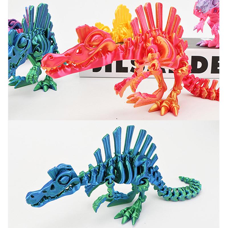 3D Printed Echinosaurus Dinosaur Movable Dragons Figurine Multi-Color Gift For Kids Birthdays Creative Home Decor