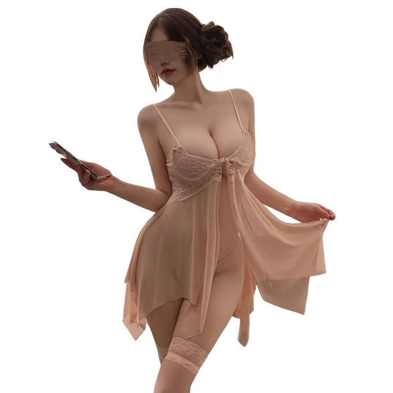 Women's Lace Push-up Lingerie - Sexy Strappy See-through Plus Size Pajamas