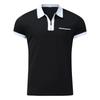 Men's Short Sleeved Casual Sports Shirt With 1/4 Zipper And Pocket