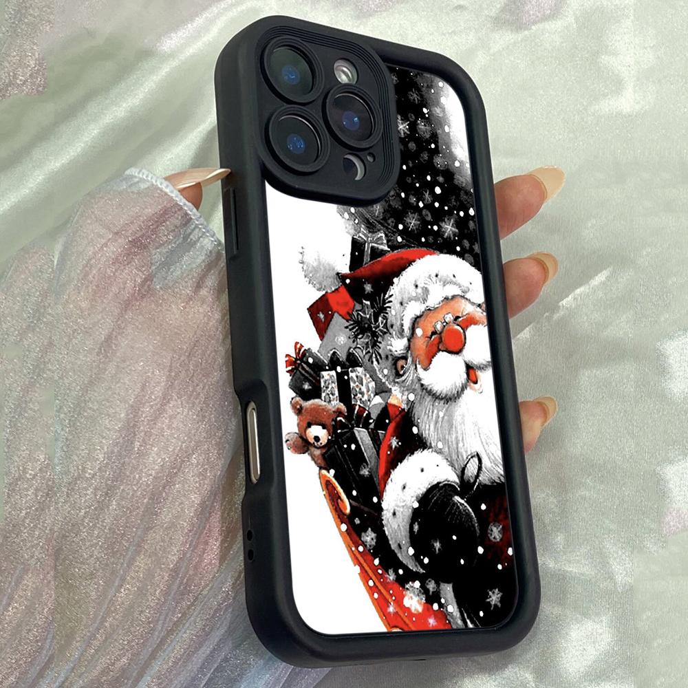 JT245 Festive Christmas Santa for iPhone 17 16 15 14 13 Pro Max Samsung S26 S25 Ultra A17 A16 A07 A56 A36 A15 Xiaomi 15T Redmi 15c Note 14 Soft Case