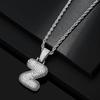 Hot Selling European and American Hip-hop Necklace with 26 English Letter Pendants, Men's and Women's Trendy Zircon Necklace
