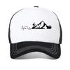 Men Mountain ECG Graphic baseball cap Casual for Hiking Camping Breathable adjustable hats mesh Snapback Caps summer sport hat