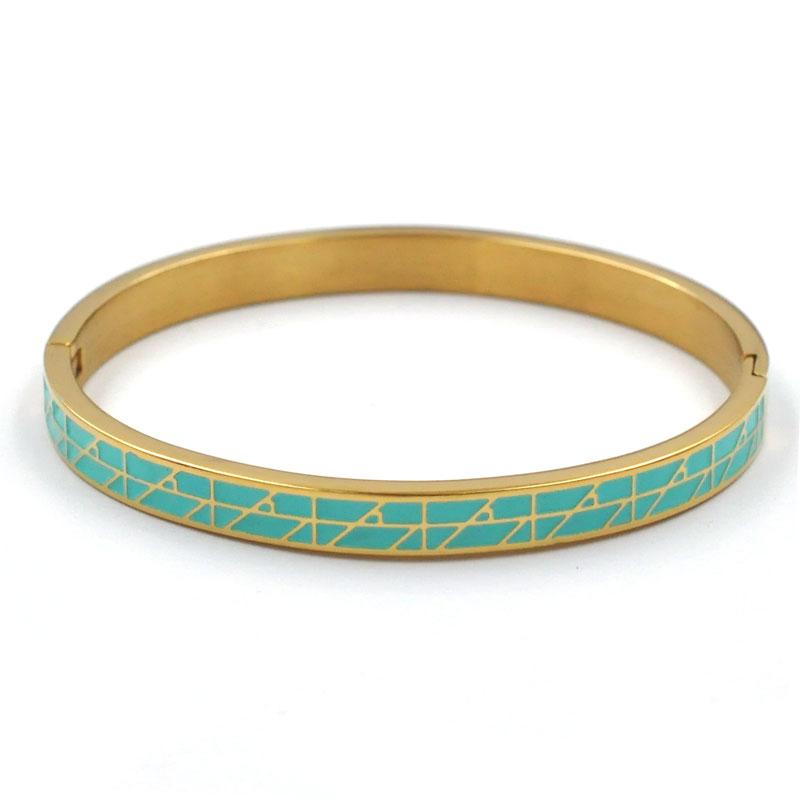 New Brand Luxury Enamel Stainless Steel Roman Numeral Bangles for Women Titanium Steel Jewelry Accessories Lucky Gift