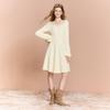 Sancai 2026 Winter Lace-Trimmed A-Line Knit Dress