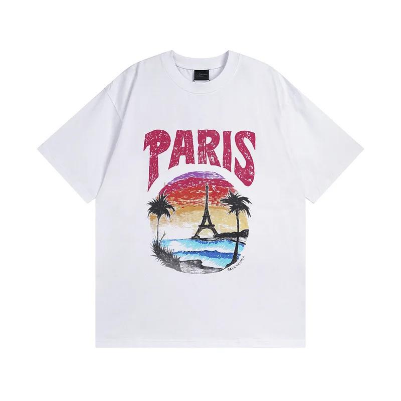 2024 Trendy Men Women Tee Summer Cotton Tshirt Oversized Short Sleeve T Shirt Luxury Brand Print T-shirt Top Clothes Streetwear