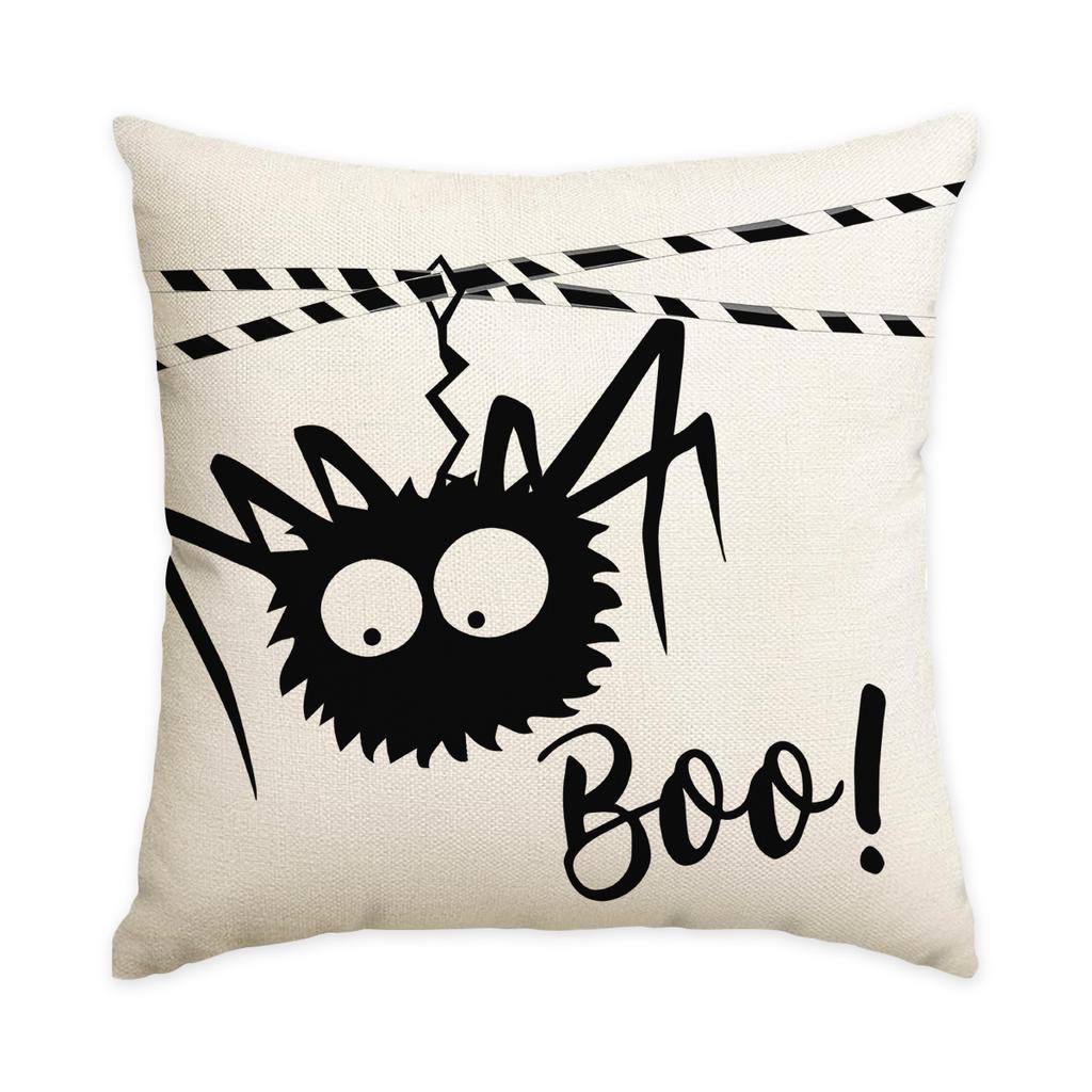 1/4Pcs Halloween Happy Pillow Cover, Horror Ghost Pumpkin Cushion Cover, Suitable For Bedroom, Living Room, Sofa Decoration