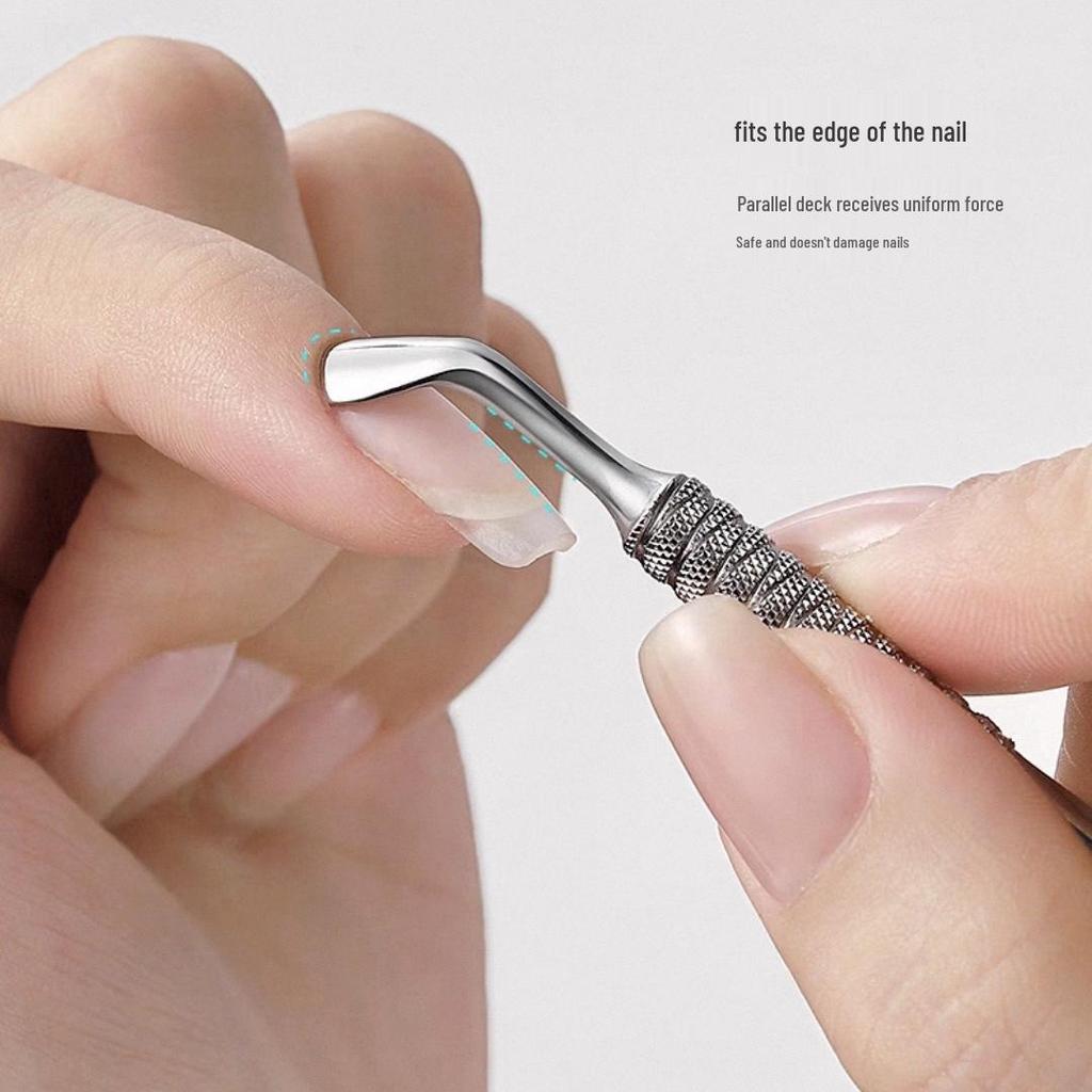 Stainless Steel Double-Headed Cuticle Pusher and Nail Scraper Tool