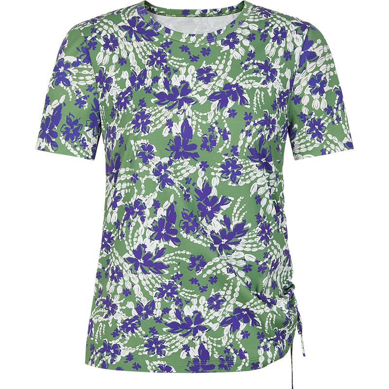 JUZUI Women s Floral Print 100% Cotton Summer Top S