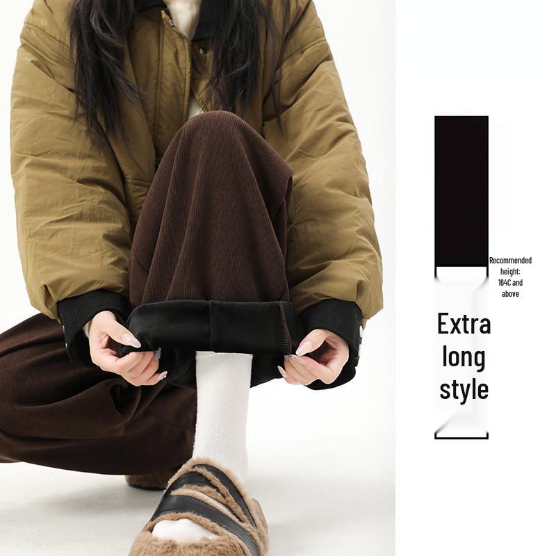 Maillard Women's Wide-Leg Velvet Corduroy Pants for Autumn/Winter 2025 - New Loose Slim Fit by Yamamoto