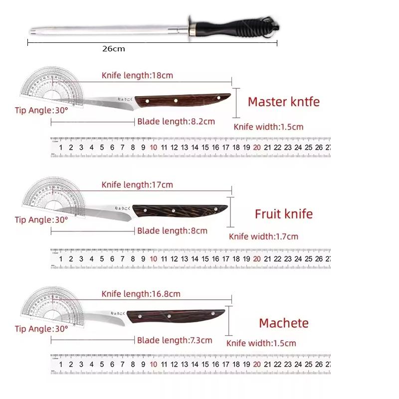 WXCOO 3pcs Stainless Steel Food Carving Knife Kitchen Fruit Peeling Utility Knife Professional Chefs Carving Knife Wood Handle