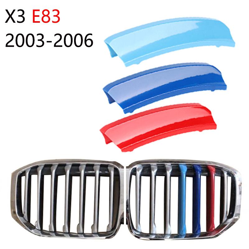 3Pcs Car Grille Trim Strip For BMW X1 X2 X3 X4 X5 X6 X7 E84 F48 F49 F39 E83 F25 G01 F26 G02 E70 F15 E53 G05 E71 E72 F16 G06 G07