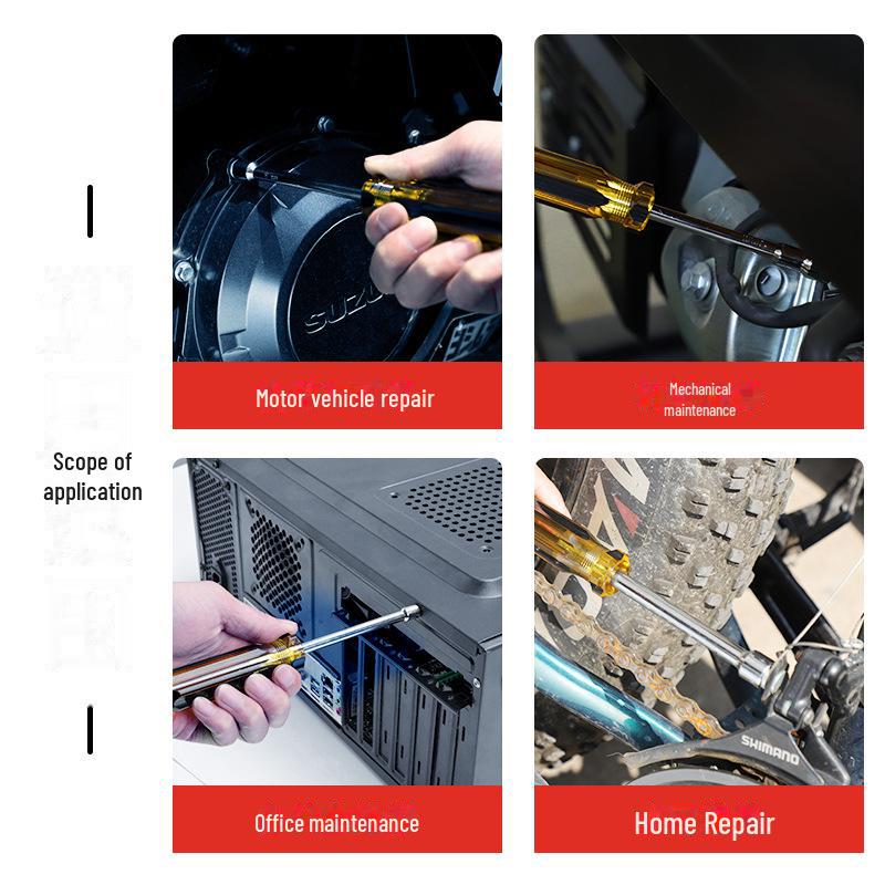 Hexagon Socket Screwdriver & Wrench Set (5.5, 7, 8, 10, 14mm)