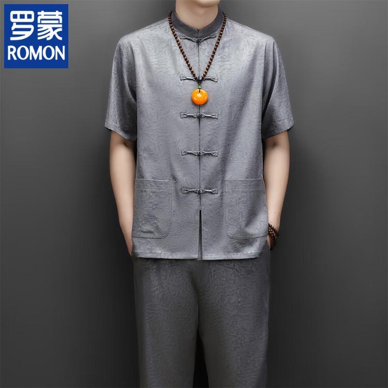 ROMON Men s Summer Chinese Style Short-Sleeve Shirt 41/180