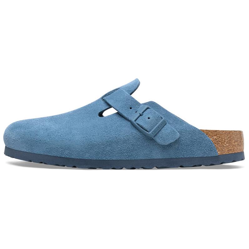 Birkenstock Boston Soft Footbed Suede Leather Narrow Fit Shoes  Elemental Blue  1027711 37
