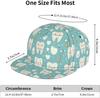 Trucker Hats for Men Women Adjustable Comfy Cute Cartoon Teeth Print Flat Bill Baseball Cap Golf Hat Dad Hat Snapback Black