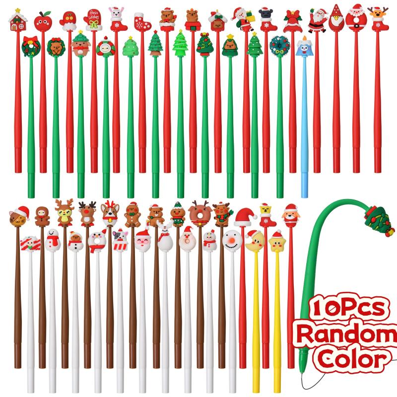 

5-30 шт. Мультяшные рождественские ручки-шейкеры, креативные милые гелевые ручки, ручка для письма с черными чернилами, студенческие канцелярские товары, школьные и офисные принадлежности, подарок