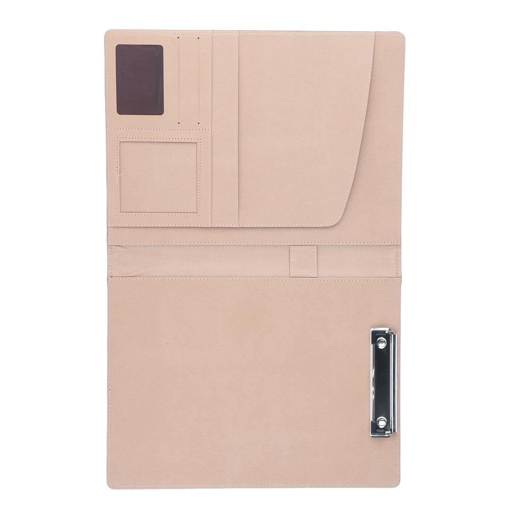 Multifunctional A4 PU Business Document Conference Folder Organizer Case W Card Slots Black