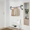 Black Wall Mounted Coat Rack, Modern Iron Apparel Organizer - Heavyweight Hanging Storage Solution, 80kg Capacity Garment Rod