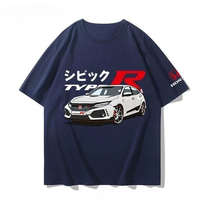 Honda Civic Type R EK9 "JDM Classic" Vintage Oversized Navy T-Shirt | Car Enthusiast Unisex Streetwear Tee