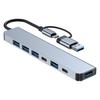 2-in-1, 7-port usb3.0 + usb2.0*4 + pd:5w + usb-c data