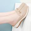 Ladies Platform Loafers Casual Elegant Leather Clog Slippers Backless Mules Women Thick Sole Sandals